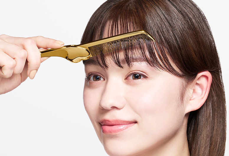 ① 前髪を一度に