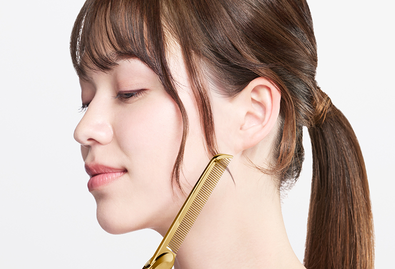 ③ おくれ毛も逃さない