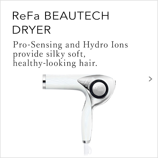 ReFa BEAUTECH DRYER（リファビューテック ドライヤー）プロセンシングとハイドロイオンでしっとりやわらかいレア髪をつくる。