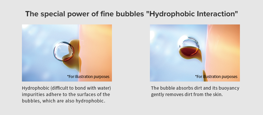The special power of fine bubbles “Hydrophobic Interaction”