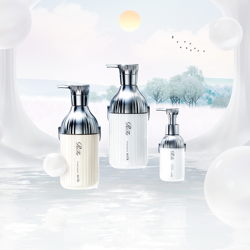 Since 80% of hair is protein... Introducing the ReFa MILK PROTEIN SHAMPOO / ReFa MILK PROTEIN TREATMENT / ReFa MILK PROTEIN OUTBATH TREATMENT, formulated with natural milk-derived ingredients to leave your hair smooth and manageable.
