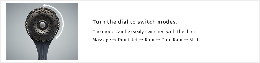 Offers five water flow modes to choose from