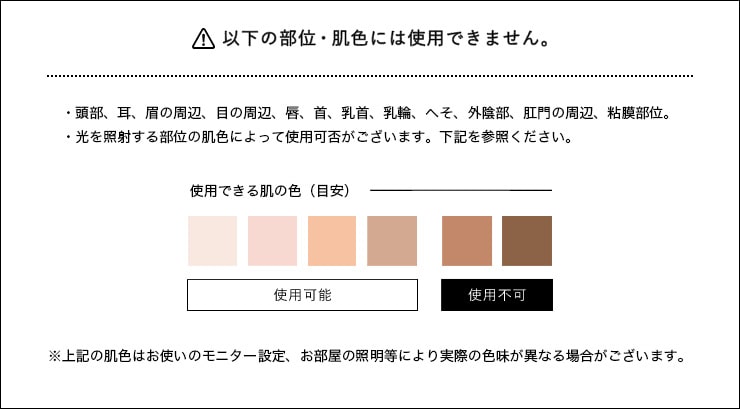 使用できる部位・肌色