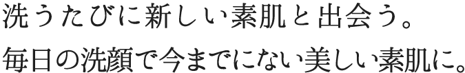 肌をいたわり、汚れを残さず落とす。毎日の洗顔で今よりも美しい素肌に。