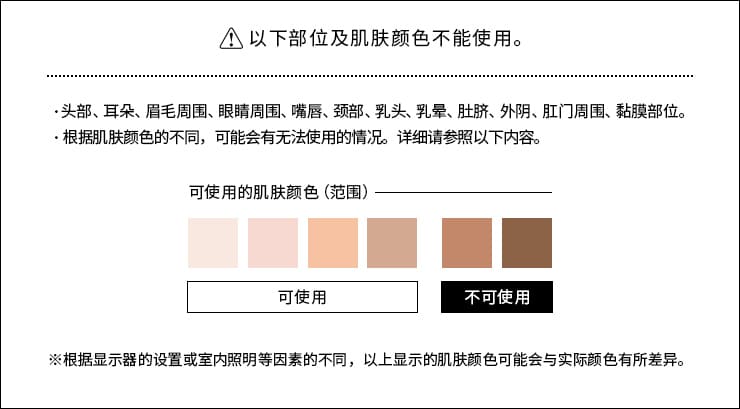 可使用的肌肤颜色＆部分