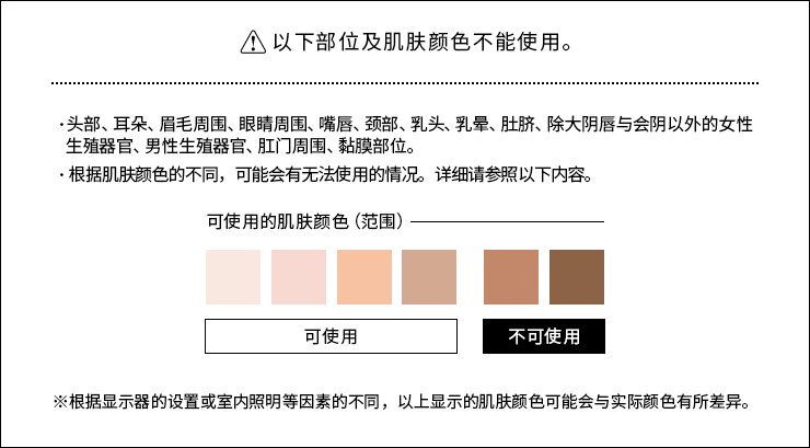 可使用的肌肤颜色＆部分